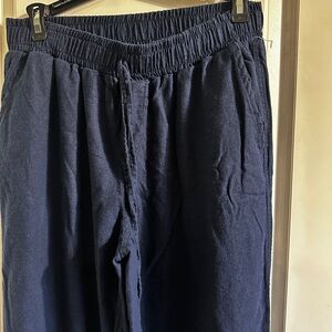 Briggs Women’s Linen Blend Pants – Size M – Navy Blue